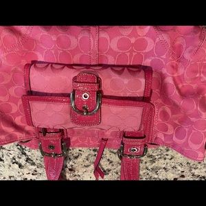 Pink Coach purse and matching wallet